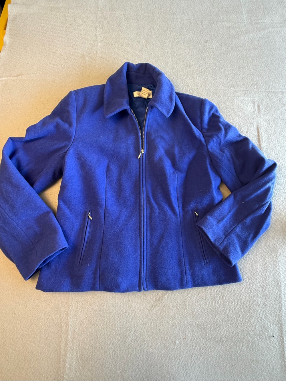 Annex Classic Royal Blue Zip-Up Trench Coat for Women wool 16